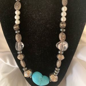 Turquoise and silver necklace